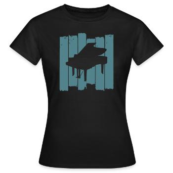 klavier piano - Frauen T-Shirt - Schwarz - Vorne - AI Model Female 172 dark (172cm)