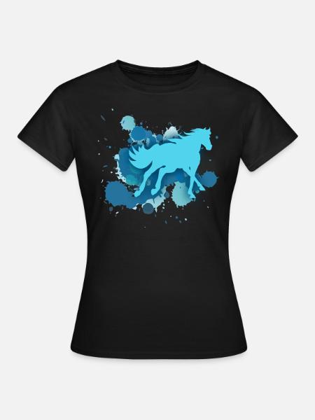 pferd reiten hobby - Frauen T-Shirt - Schwarz