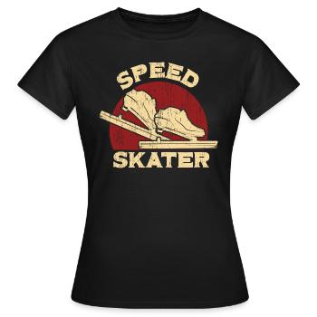 Speed Skating - Women's T-Shirt - black - Front - AI Model Female 172 dark (172cm)