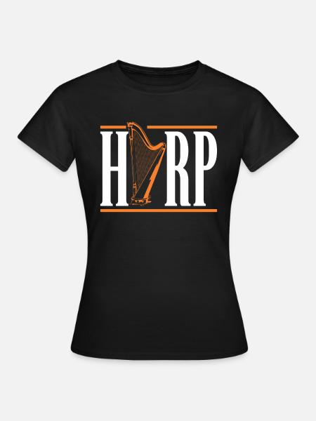 Harfe - Frauen T-Shirt - Schwarz