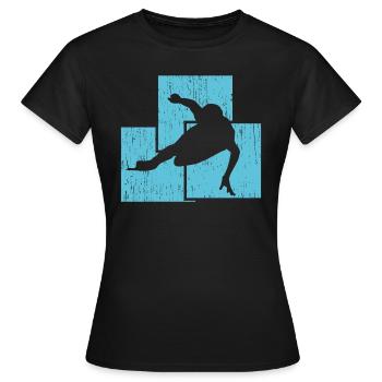 Eisschnelllauf Produkt - Frauen T-Shirt - Schwarz - Vorne - AI Model Female 172 dark (172cm)