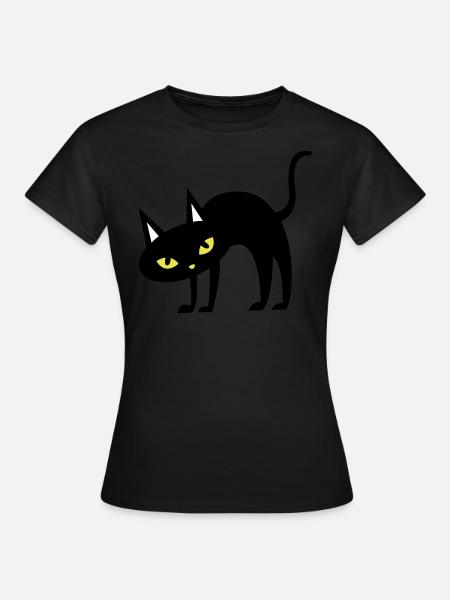 SCARY Halloween arqué le chat arrière - T-shirt Femme - noir