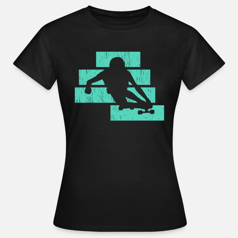 Longboard - Frauen T-Shirt - Schwarz