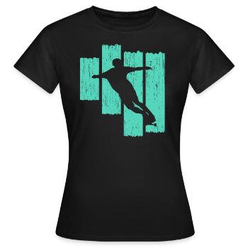 Longboard - Frauen T-Shirt - Schwarz - Vorne - AI Model Female 172 dark (172cm)