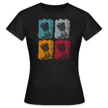 drums perkussion djembe - Frauen T-Shirt - Schwarz - Vorne - AI Model Female 172 dark (172cm)