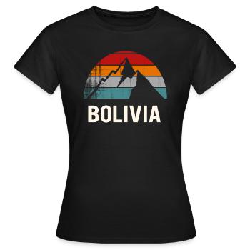 Bolivie retro montagne nature Bolivie - T-shirt Femme - noir - Devant - AI Model Female 172 dark (172cm)