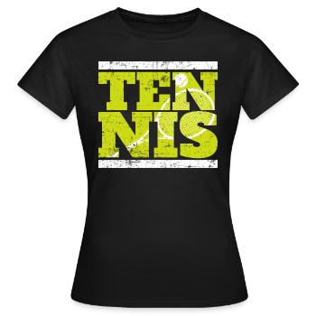 Tennis - Frauen T-Shirt - Schwarz - Vorne - AI Model Female 172 dark (172cm)