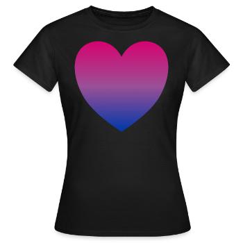 Bi-Herz - Frauen T-Shirt - Schwarz - Vorne - AI Model Female 172 dark (172cm)