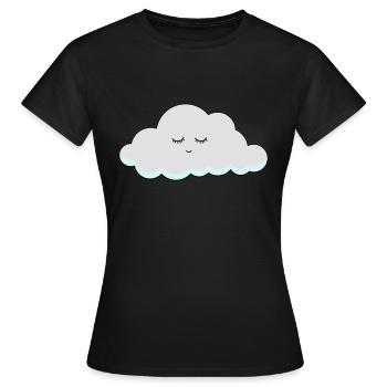 Schlaf Wolke mit Wimpern - Frauen T-Shirt - Schwarz - Vorne - AI Model Female 172 dark (172cm)