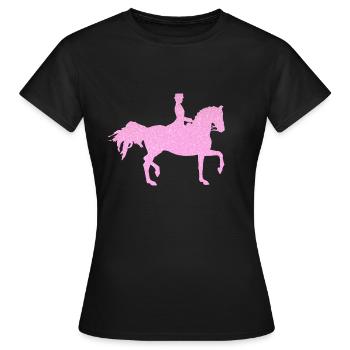 Cheval de dressage rose - T-shirt Femme - noir - Devant - AI Model Female 172 dark (172cm)
