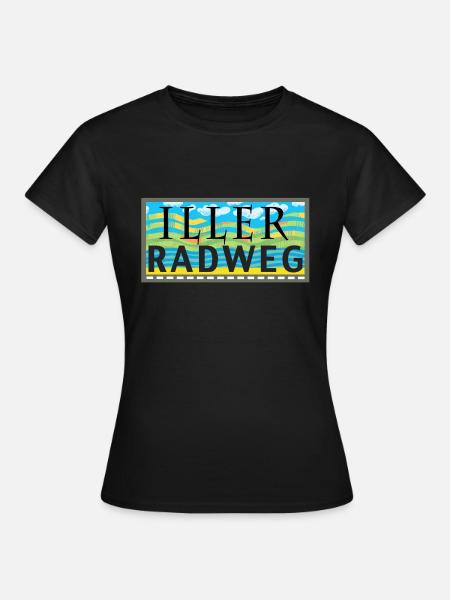 Iller-Radweg - Frauen T-Shirt - Schwarz