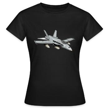 Jet jet avion cadeau cadeau idée de cadeau - T-shirt Femme - noir - Devant - AI Model Female 172 dark (172cm)