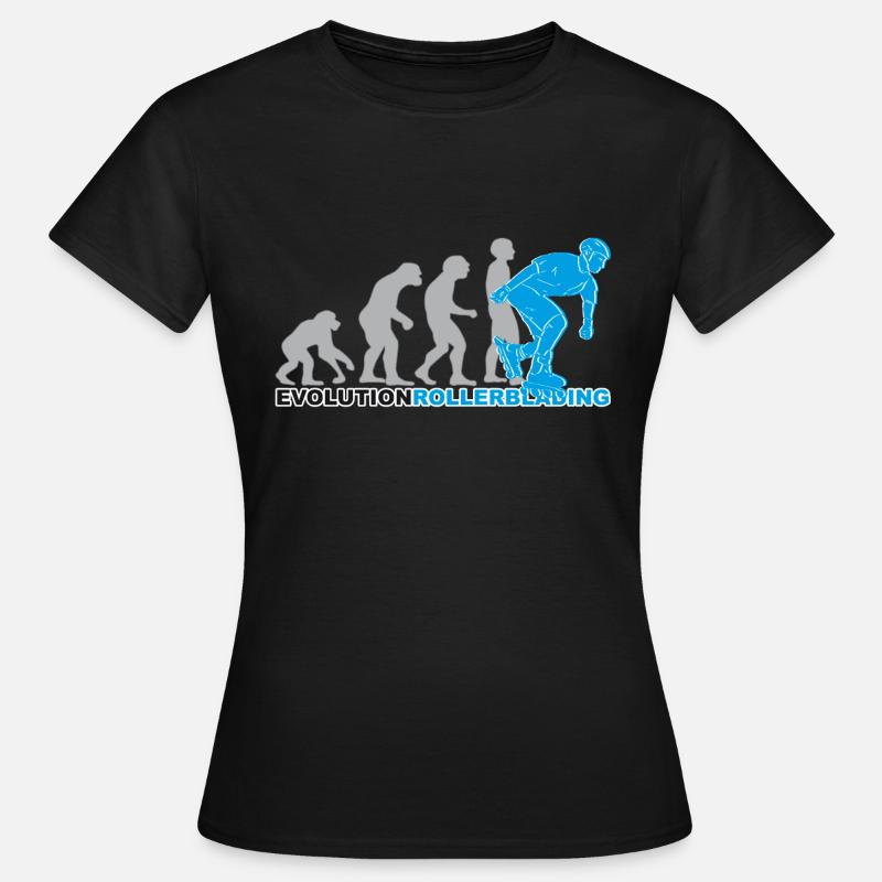 évolution roller, patins à roues alignées, patinage - T-shirt Femme - noir