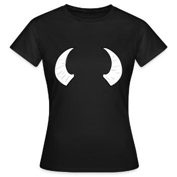 deux cornes cornes corne taureau bélier symbole - T-shirt Femme - noir - Devant - AI Model Female 172 dark (172cm)