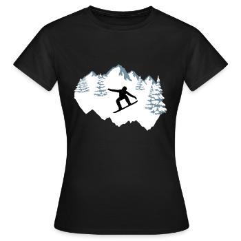 Snowboarder, Snowboard, Snowboard - T-shirt Femme - noir - Devant - AI Model Female 172 dark (172cm)
