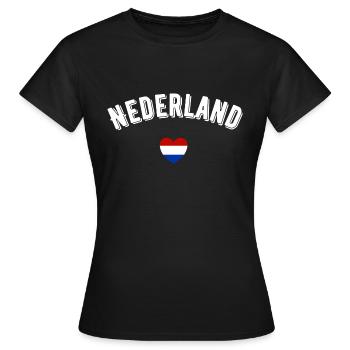 Nederland - Frauen T-Shirt - Schwarz - Vorne - AI Model Female 172 dark (172cm)