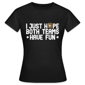 Joueur de baseball Gants de baseball Balle - T-shirt Femme - noir - Devant - AI Model Female 172 dark (172cm)
