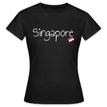 Singapour - T-shirt Femme - noir - Devant - AI Model Female 172 dark (172cm)