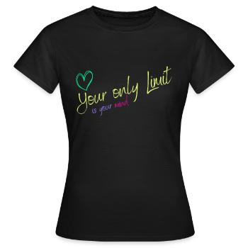 Motivation - sans limites / sans limites - T-shirt Femme - noir - Devant - AI Model Female 172 dark (172cm)