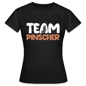 Hund Pinscher - Frauen T-Shirt - Schwarz - Vorne - AI Model Female 172 dark (172cm)