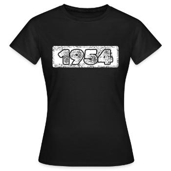 Zahl 1954 - Frauen T-Shirt - Schwarz - Vorne - AI Model Female 172 dark (172cm)