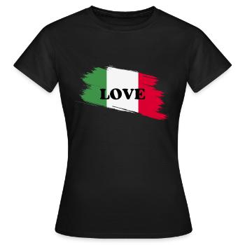 Aimer l’Italie - T-shirt Femme - noir - Devant - AI Model Female 172 dark (172cm)
