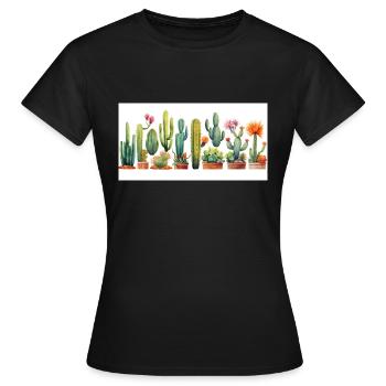 Cactus - Frauen T-Shirt - Schwarz - Vorne - AI Model Female 172 dark (172cm)