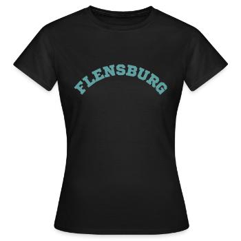 Flensburg - Frauen T-Shirt - Schwarz - Vorne - AI Model Female 172 dark (172cm)