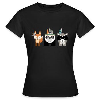 Indianer - Frauen T-Shirt - Schwarz - Vorne - AI Model Female 172 dark (172cm)