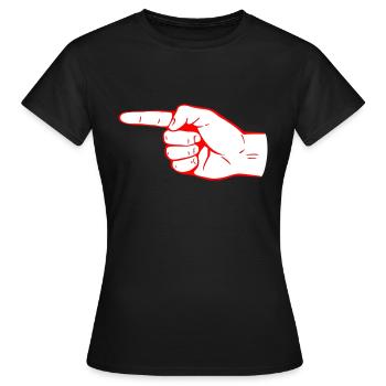 Zeigefinger - Frauen T-Shirt - Schwarz - Vorne - AI Model Female 172 dark (172cm)