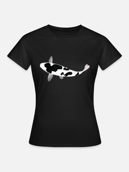 Carpe Koï - Blanche et Noire - T-shirt Femme - noir