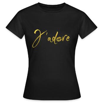 j'adore kiss gold - T-shirt Femme - noir - Devant - AI Model Female 172 dark (172cm)