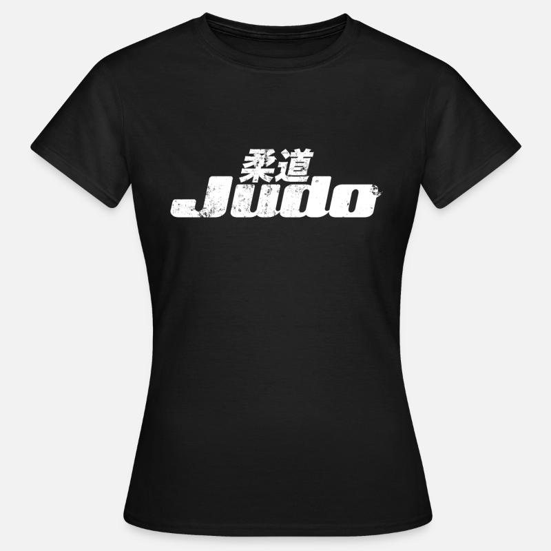 judo - T-shirt dam - svart