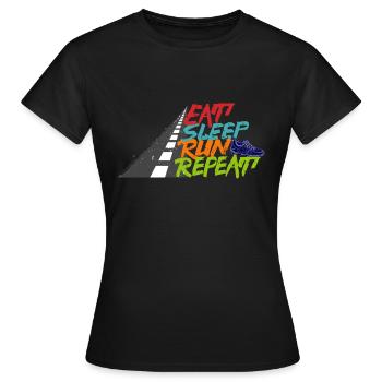 Eat Sleep Run Répéter - T-shirt Femme - noir - Devant - AI Model Female 172 dark (172cm)