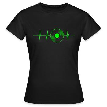 Enregistrement de la fréquence cardiaque - T-shirt Femme - noir - Devant - AI Model Female 172 dark (172cm)