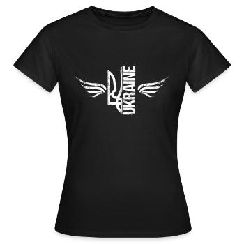 Ukraine Ruhm und Ehre - Frauen T-Shirt - Schwarz - Vorne - AI Model Female 172 dark (172cm)