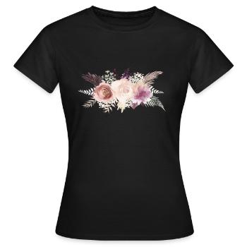 Fleurs Bouquet Boho personnalisable - T-shirt Femme - noir - Devant - AI Model Female 172 dark (172cm)