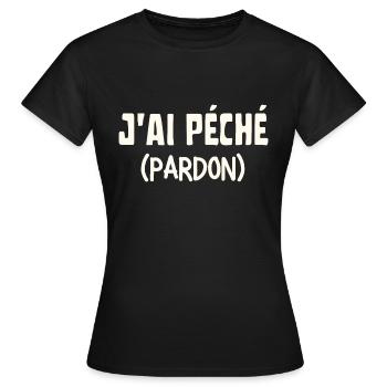 J'ai péché pardon - T-shirt Femme - noir - Devant - AI Model Female 172 dark (172cm)