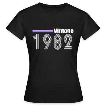 Millésime 1982 - T-shirt Femme - noir - Devant - AI Model Female 172 dark (172cm)