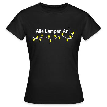 ALLE LAMPEN AN - Frauen T-Shirt - Schwarz - Vorne - AI Model Female 172 dark (172cm)