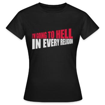 En allant en enfer - T-shirt Femme - noir - Devant - AI Model Female 172 dark (172cm)