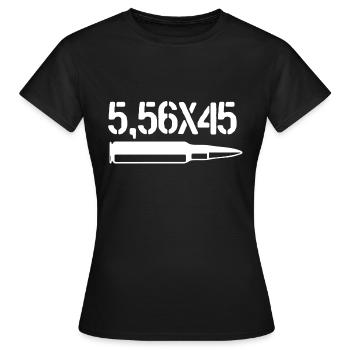 Cartouches et Munitions 5.56 X 45 - OTAN - T-shirt Femme - noir - Devant - AI Model Female 172 dark (172cm)