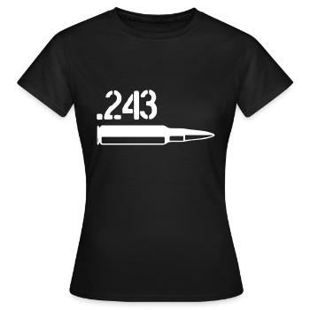 Patronen und Munition 243 Winchester - Frauen T-Shirt - Schwarz - Vorne - AI Model Female 172 dark (172cm)