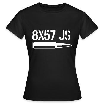 Patronen und Munition 8x57 JS - Frauen T-Shirt - Schwarz - Vorne - AI Model Female 172 dark (172cm)