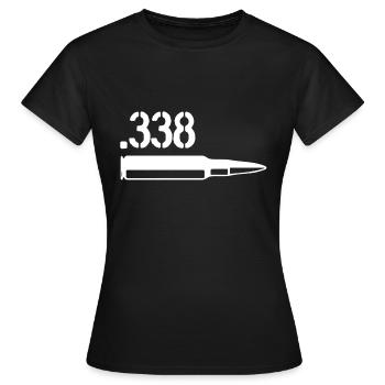 Cartouches et Munitions 338 Lapua Magnum - T-shirt Femme - noir - Devant - AI Model Female 172 dark (172cm)