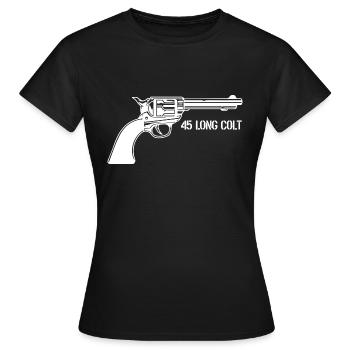 Revolver Cowboy 45 Long Colt - Armes Far West - T-shirt Femme - noir - Devant - AI Model Female 172 dark (172cm)