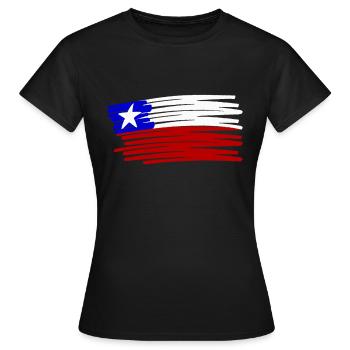 Chile flag painted painted - Women's T-Shirt - black - Front - AI Model Female 172 dark (172cm)