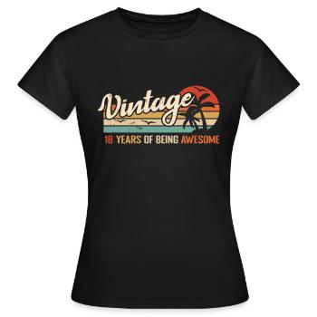 18 Ans Rétro Cadeau D'anniversaire Vintage 18 ans - T-shirt Femme - noir - Devant - AI Model Female 172 dark (172cm)