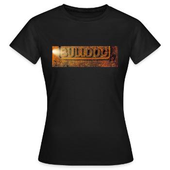 Horizontal im. of rusted piece of bulldog tractor - Women's T-Shirt - black - Front - AI Model Female 172 dark (172cm)