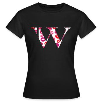 Brief mit Küssen - Frauen T-Shirt - Schwarz - Vorne - AI Model Female 172 dark (172cm)